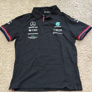 Mercedes AMG Black Polo Shirt